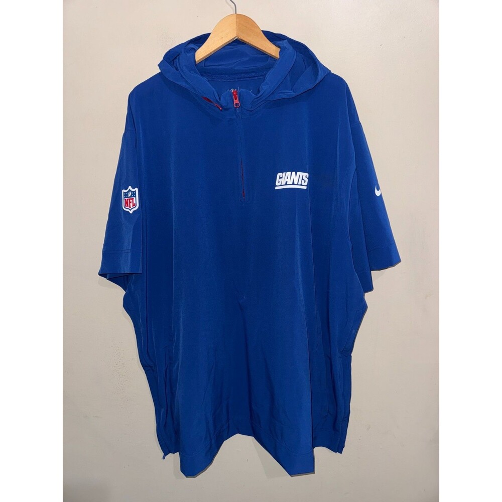 Men's 3XL Nike NFL New York Giants Team Issued Sideline 1/2 Zip SS Hooded Jacket